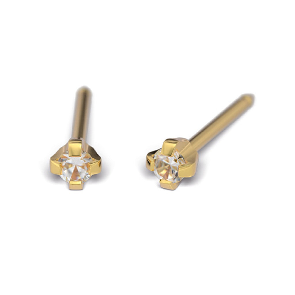 Tiny Tips - Klauwzetting, Zirkonia, Verguld, 2 mm