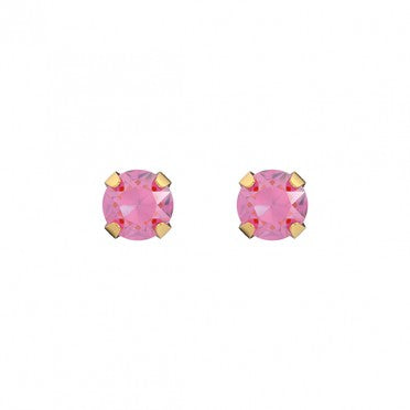 Tiny Tips - Klauwzetting, Roze kristal, Verguld, 3 mm