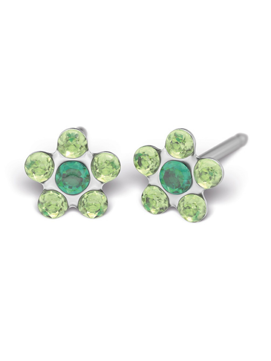 Tiny Tips - Daisy, Lichtgroen en Groen, Chirurgisch staal, 5 mm