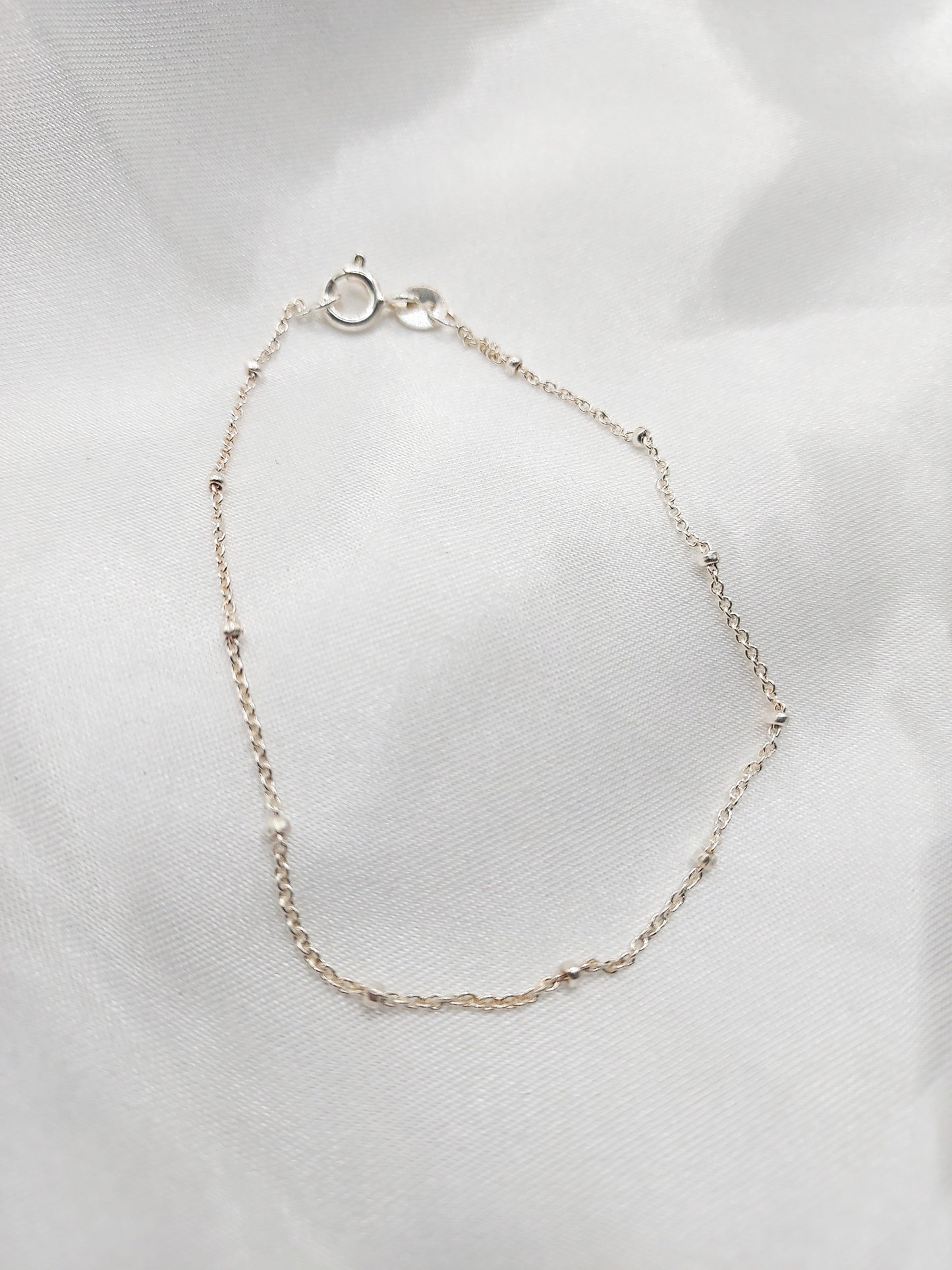 Fijne bamboe armband - zilver