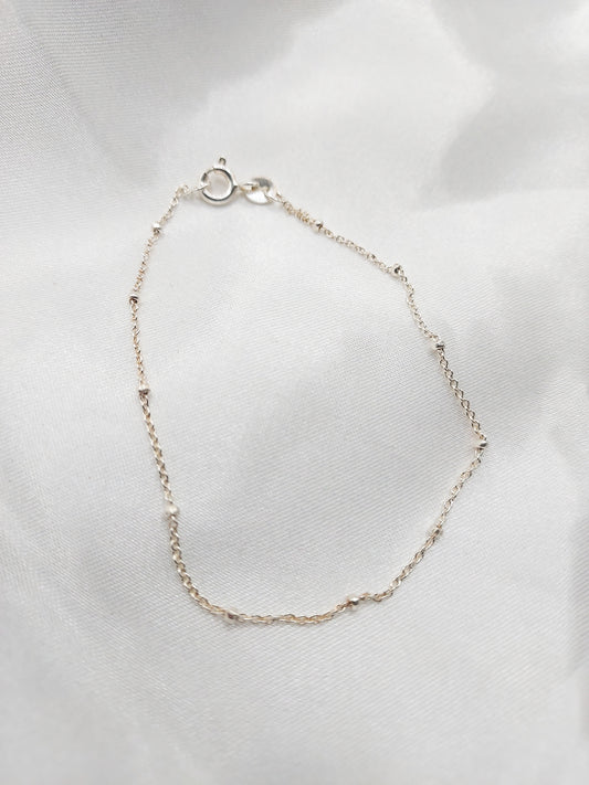 Fijne bamboe armband - zilver